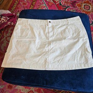 (NWT) Woman Within White Cotton Denim Cargo Skort 28W